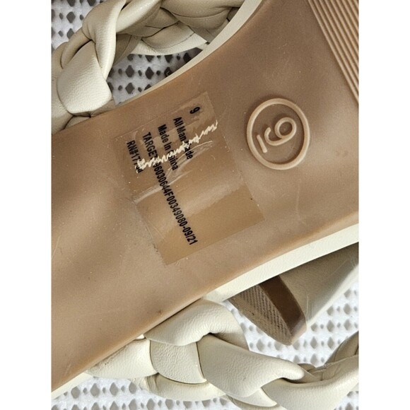 Women Cream Braided Block Heels Size 9 - Picture 9 of 10